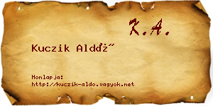 Kuczik Aldó névjegykártya